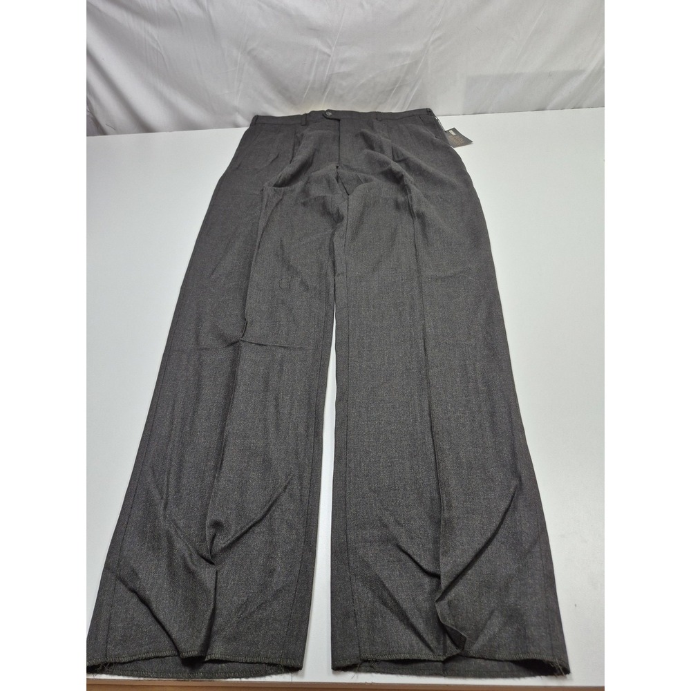 Palm Beach Dress Pants Mens 38x36 Gray Wool Cashmere Pleated Unhemmed NWT